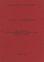 Lund contributions to the Eight international congress of Slavists in Zagreb - Ljubljana