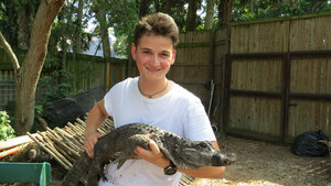 Kognitionsvetaren Stephan Reber med alligatorn