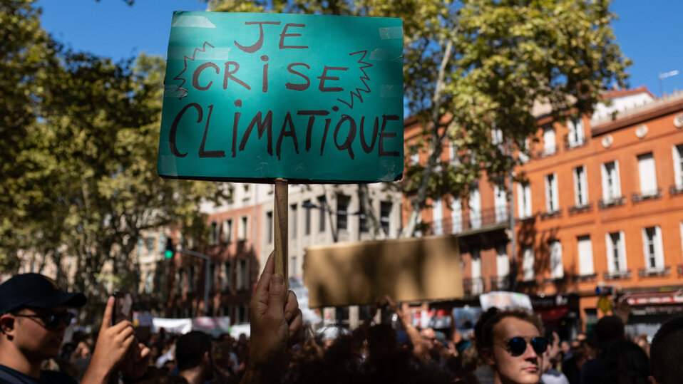 Bild på klimatdemonstration.