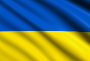 The Ukrainian flag.