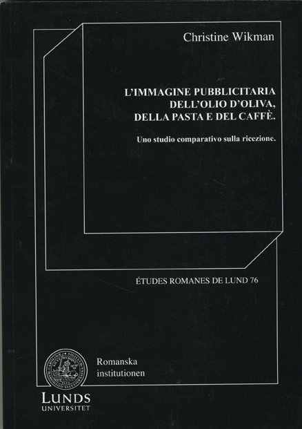 L'immagine pubblicitaria dell'olio d'oliva, della pasta e del caffè