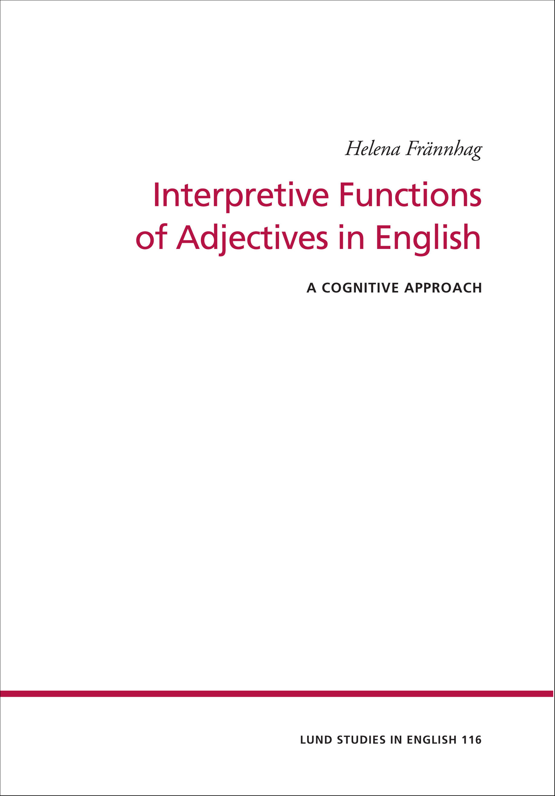 Interpretive Functions of Adjectives in English