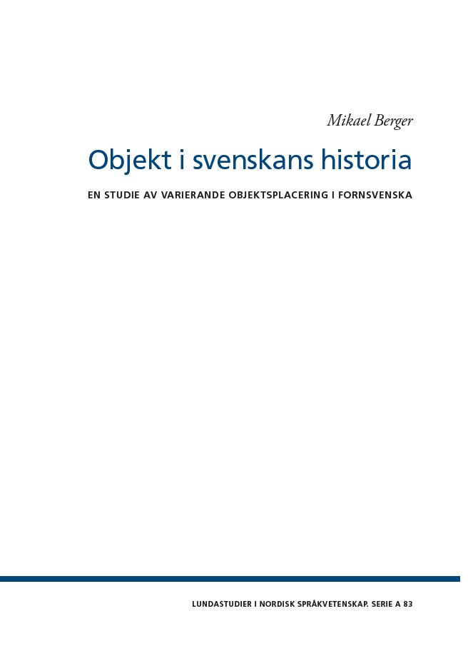 Objekt i svenskans historia.