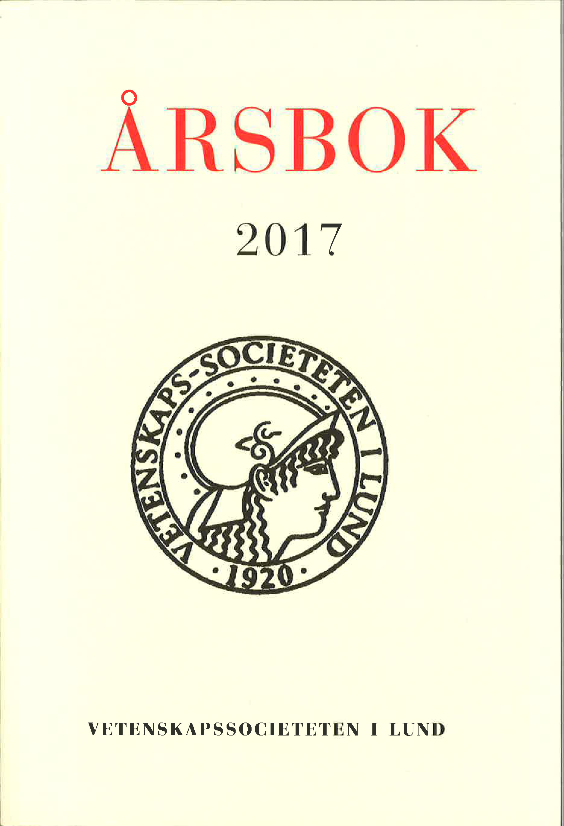 Vetenskapssocieteten i Lund. Årsbok 2017