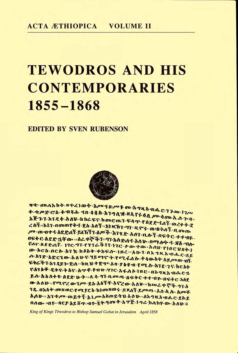 Tewodros and his contemporaries 1855-1868